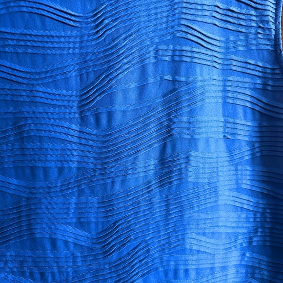 Evan Picone Vibrant Blue Textured Blouse - Picture 3 of 6